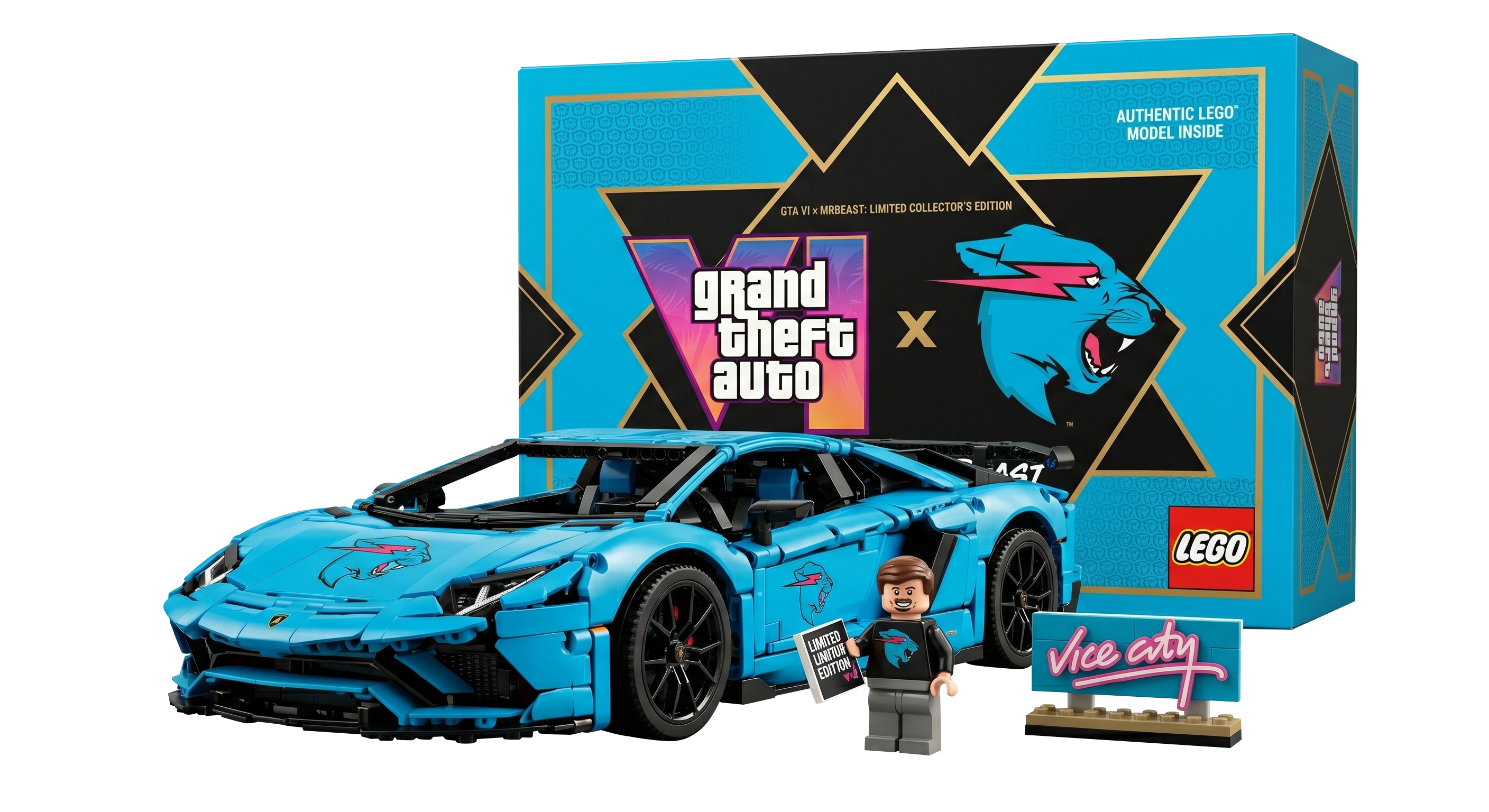 LEGO Lamborghini & MrBeast Figurine Bundle